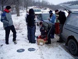 Organizing the gas sampling lids and syringes