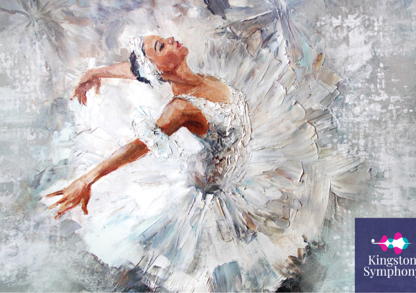 An impressionist painting of a ballerina in an explosive white tutu