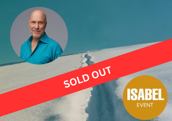 A wide field of snow, with a picture of Tom Allen