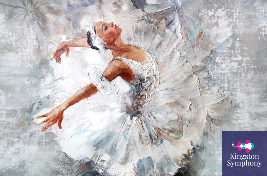 An impressionist painting of a ballerina in an explosive white tutu