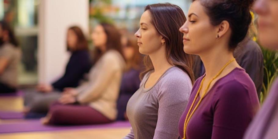 Women meditate