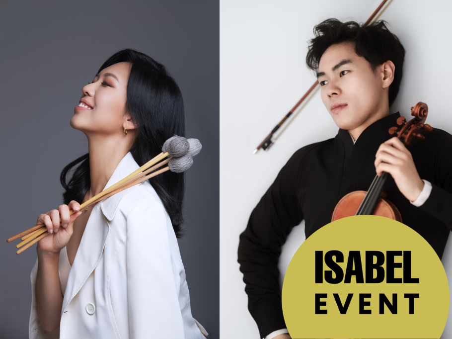 Ji Su Jung and Timothy Chooi pose with their instruments