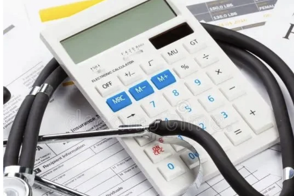 calculator and stethoscope
