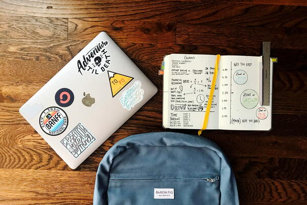 Backpack and Notebook