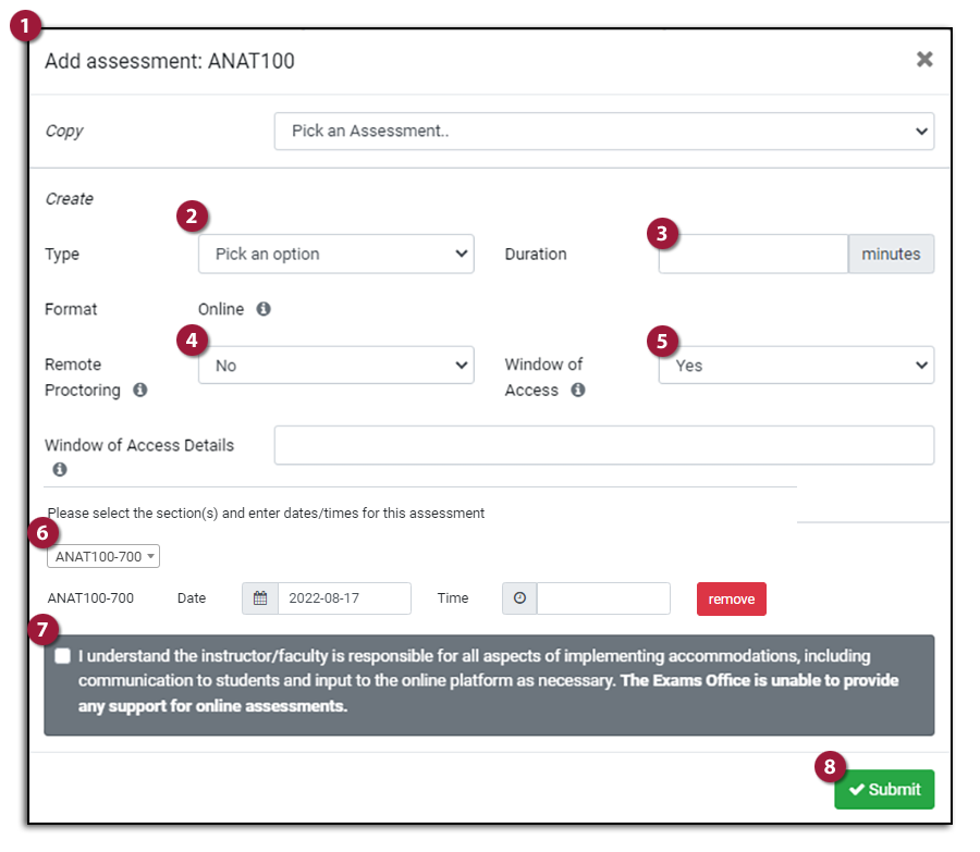 image: add assessment details to assessment scheduled by the exams office