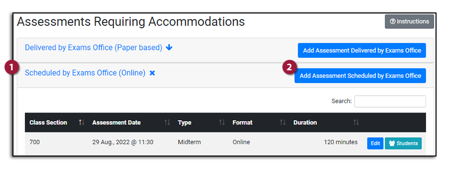 image: add assessment scheduled by exams office