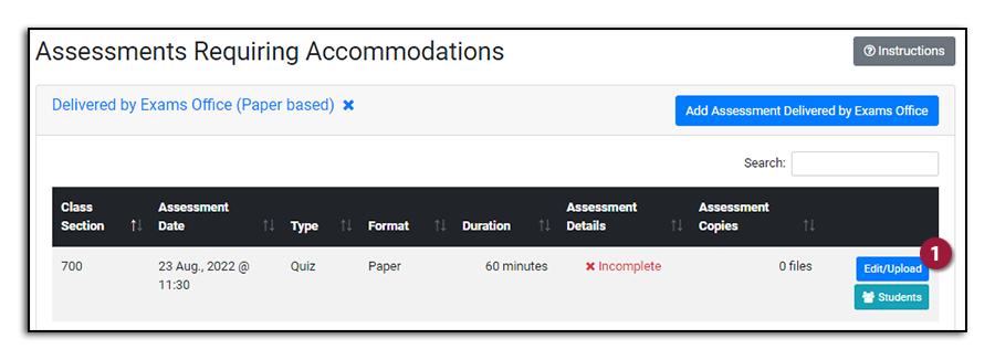 image: edit/upload documentation to assessment