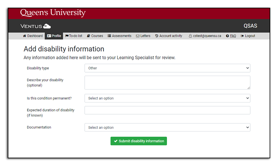 image: student disability information
