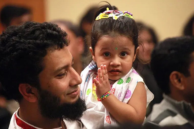 Father and daughter at QBSA Mother Language Day 2016