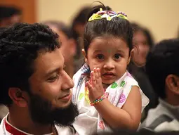 Father and daughter at QBSA Mother Language Day 2016