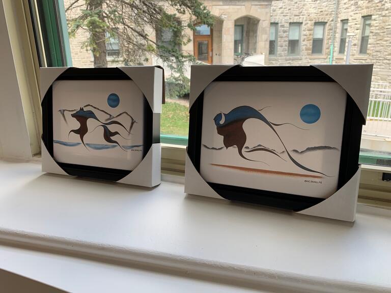 Indigenous artwork depicting buffalo