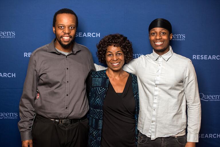 Nomusa Mngoma (School of Rehabilitation Therapy and Department of Medicine), with her family. She was the recipient of the BE-STEMM 2022 Award for Research Excellence in Epidemiology & Population Health.