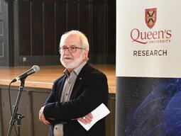 Principal Patrick Deane addresses the students