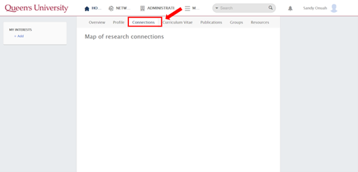 Screen capture of overview page and where to click connections