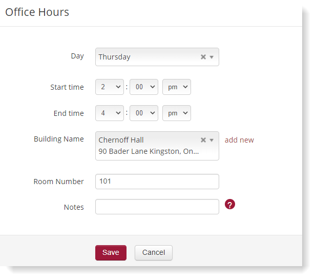 An image depicting office hours information