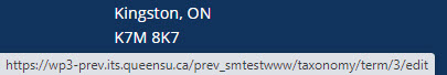 screenshot of the taxonomy URL in browser