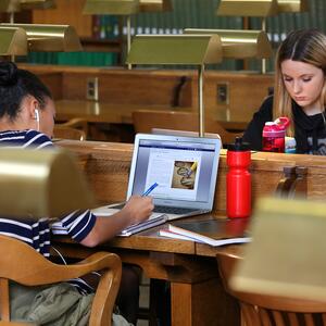 students in study carrels
